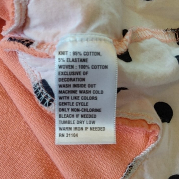 Crown & Ivy Peach and Navy Knit Rope Polka-Dot Nautical Layered Blouse - Picture 7 of 7